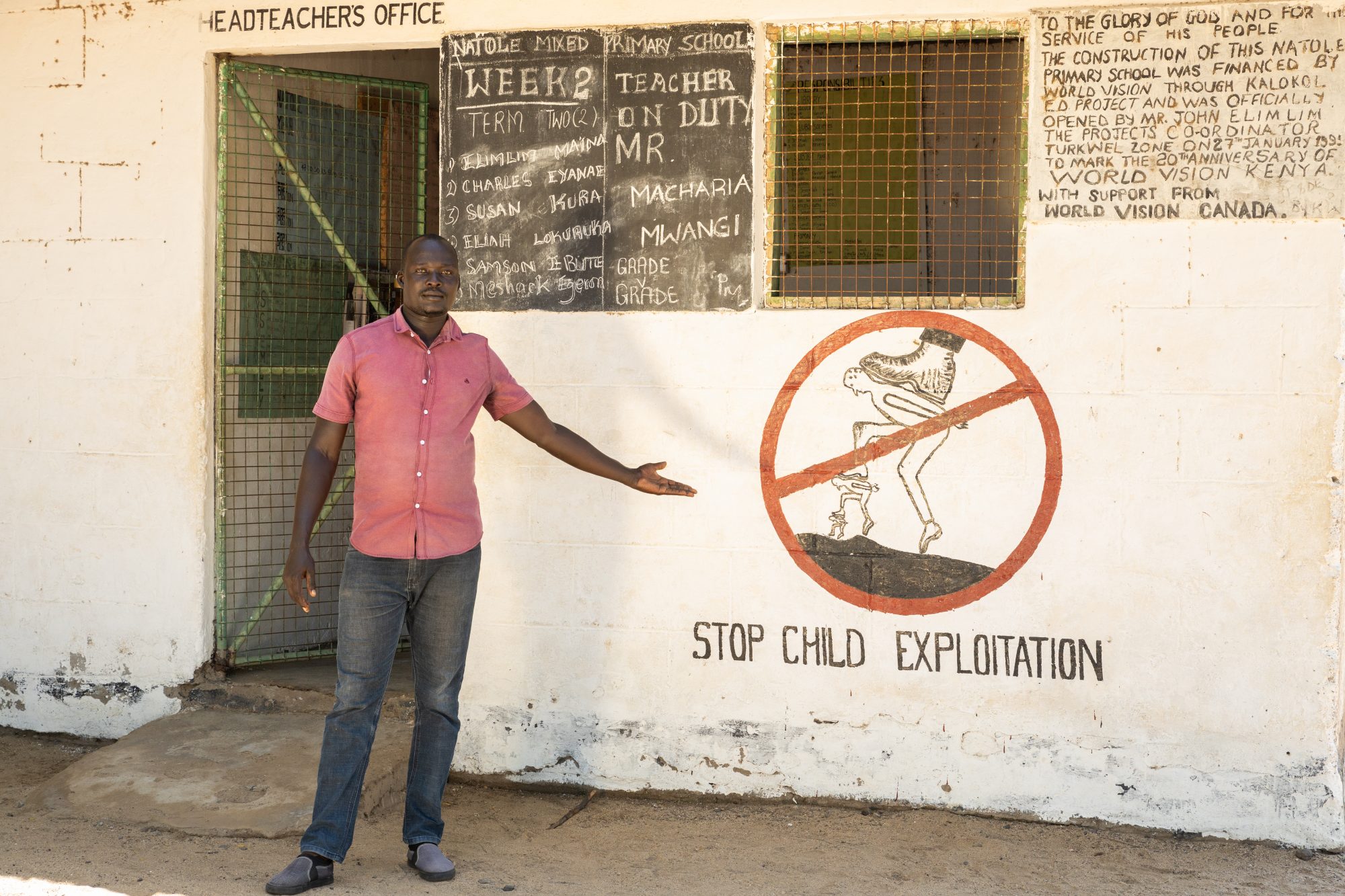 Jeremiah Eregae, Head Teacher at Natole Primary School. Turkana County, Kenya.