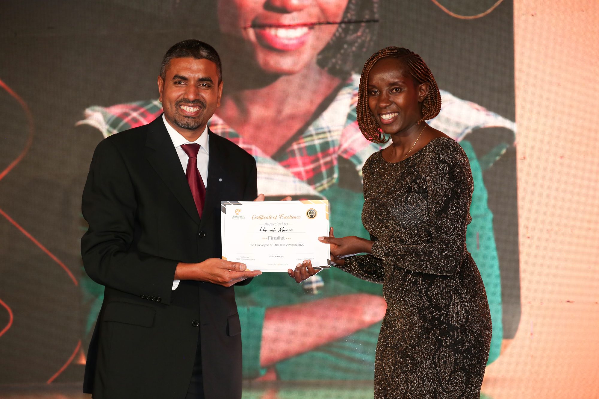 Certificate presentation on stage